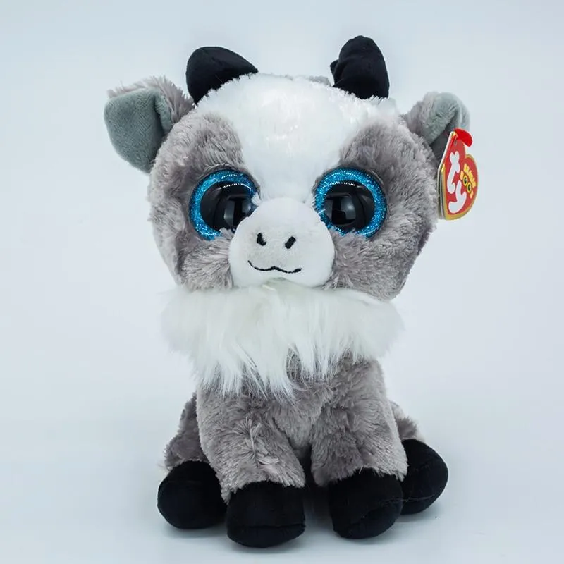 15CM Ty Beanie Animals Sparkly Glitter Eyes Gabby The Goat Cute Animal Doll Birthday Gift Soft Stuffed Plush Toy