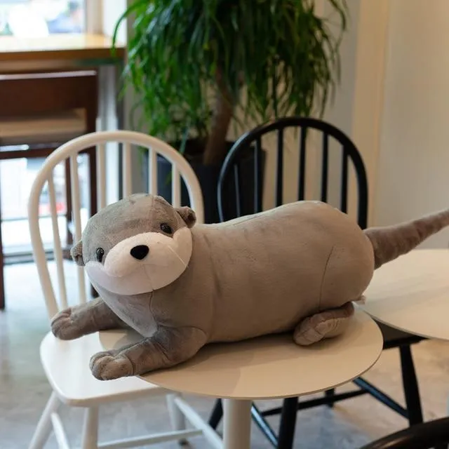 1pc 40cm 60cm 80cm Reallife Otter Plush Toy Lifelike Stuffed Wild Animal Soft Doll Lovely Sloth Toys Gift For Kids