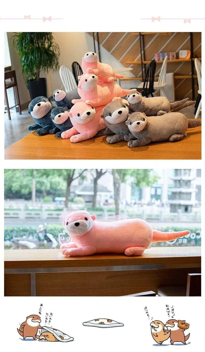 1pc 40cm 60cm 80cm Reallife Otter Plush Toy Lifelike Stuffed Wild Animal Soft Doll Lovely Sloth Toys Gift For Kids