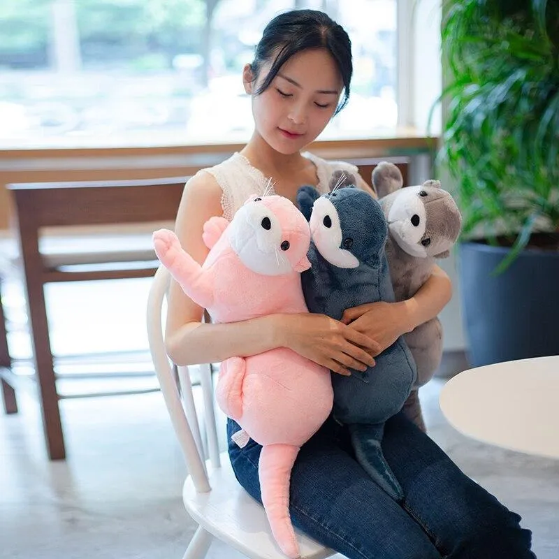 1pc 40cm 60cm 80cm Reallife Otter Plush Toy Lifelike Stuffed Wild Animal Soft Doll Lovely Sloth Toys Gift For Kids