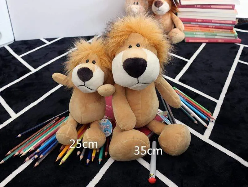 25cm Soft Animal World Plush Toys Lion Elephant Fox Raccoon Giraffe Forest Animals Appease Playmate Calm Doll Christmas Gifts