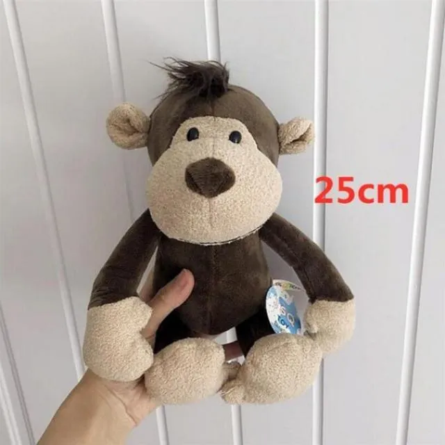 25cm Soft Animal World Plush Toys Lion Elephant Fox Raccoon Giraffe Forest Animals Appease Playmate Calm Doll Christmas Gifts