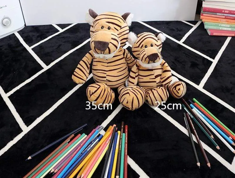 25cm Soft Animal World Plush Toys Lion Elephant Fox Raccoon Giraffe Forest Animals Appease Playmate Calm Doll Christmas Gifts