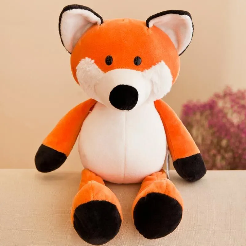 25cm Soft Animal World Plush Toys Lion Elephant Fox Raccoon Giraffe Forest Animals Appease Playmate Calm Doll Christmas Gifts