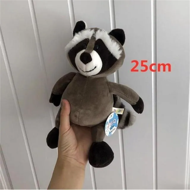 25cm Soft Animal World Plush Toys Lion Elephant Fox Raccoon Giraffe Forest Animals Appease Playmate Calm Doll Christmas Gifts