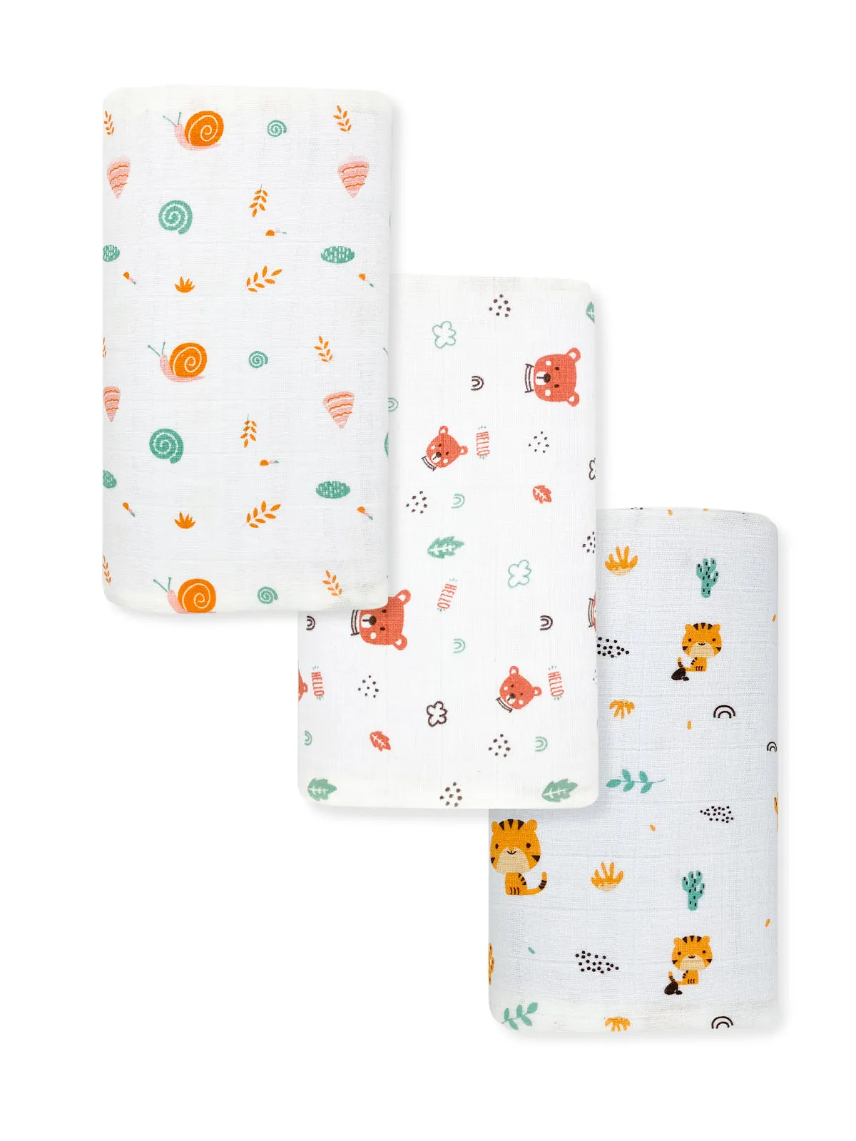 3 in 1 - 100% Muslin Swaddle / Towel Combo(Pack of 3)