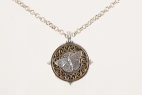 36" James Avery 925 Silver & Bronze Butterfly Pendant Necklace (34.60g.)