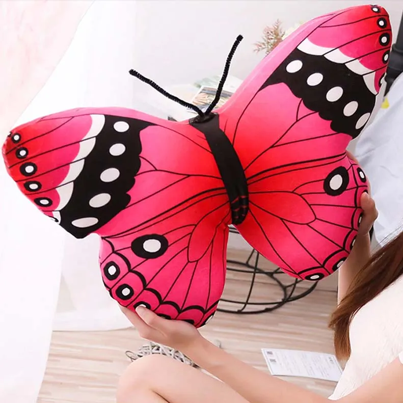 3D Animals Pillows Lifelike Butterfly Shape Cushions Super Soft Short Plush Toys Decorative Home