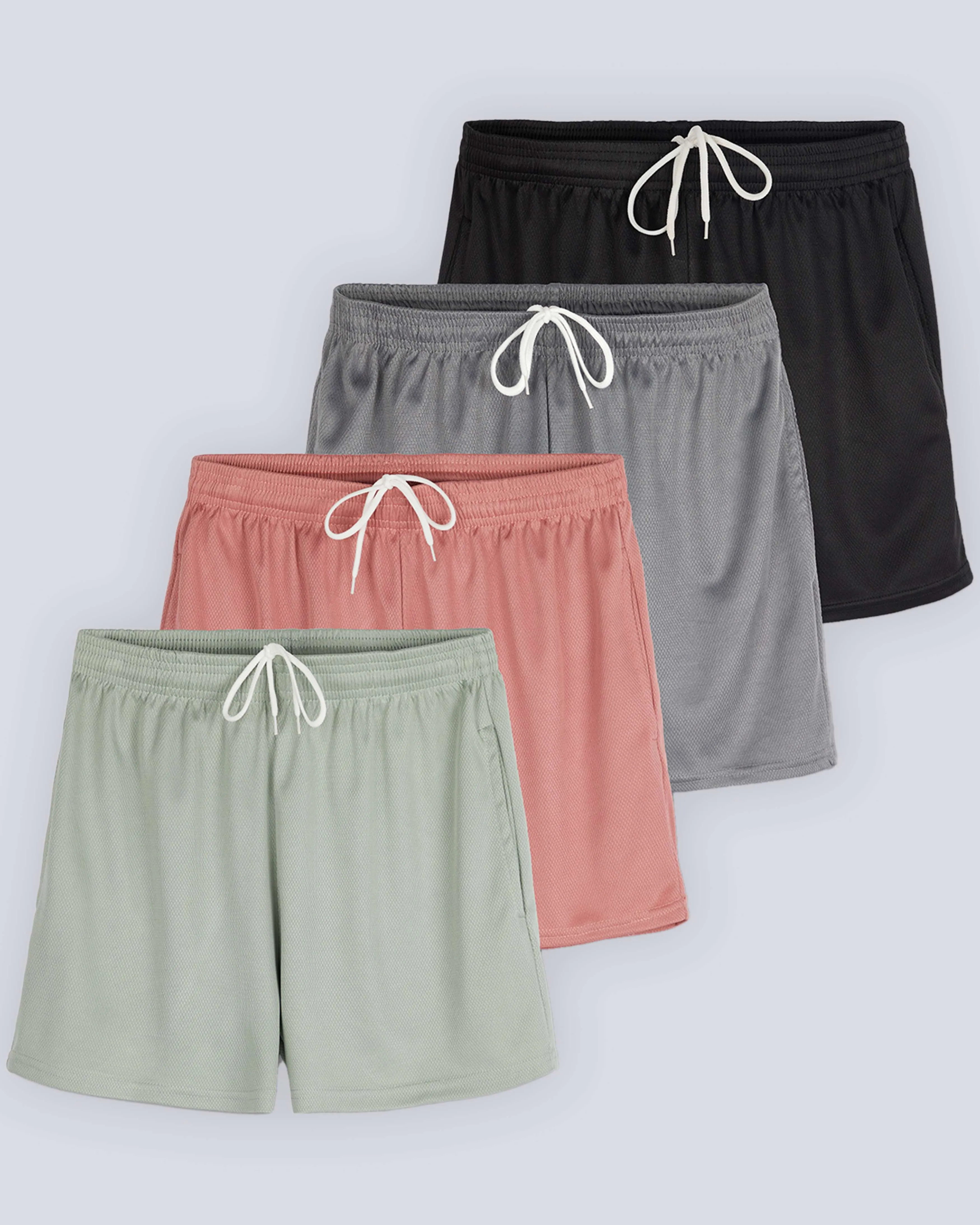 4 Pack: Womens Active Mesh Shorts