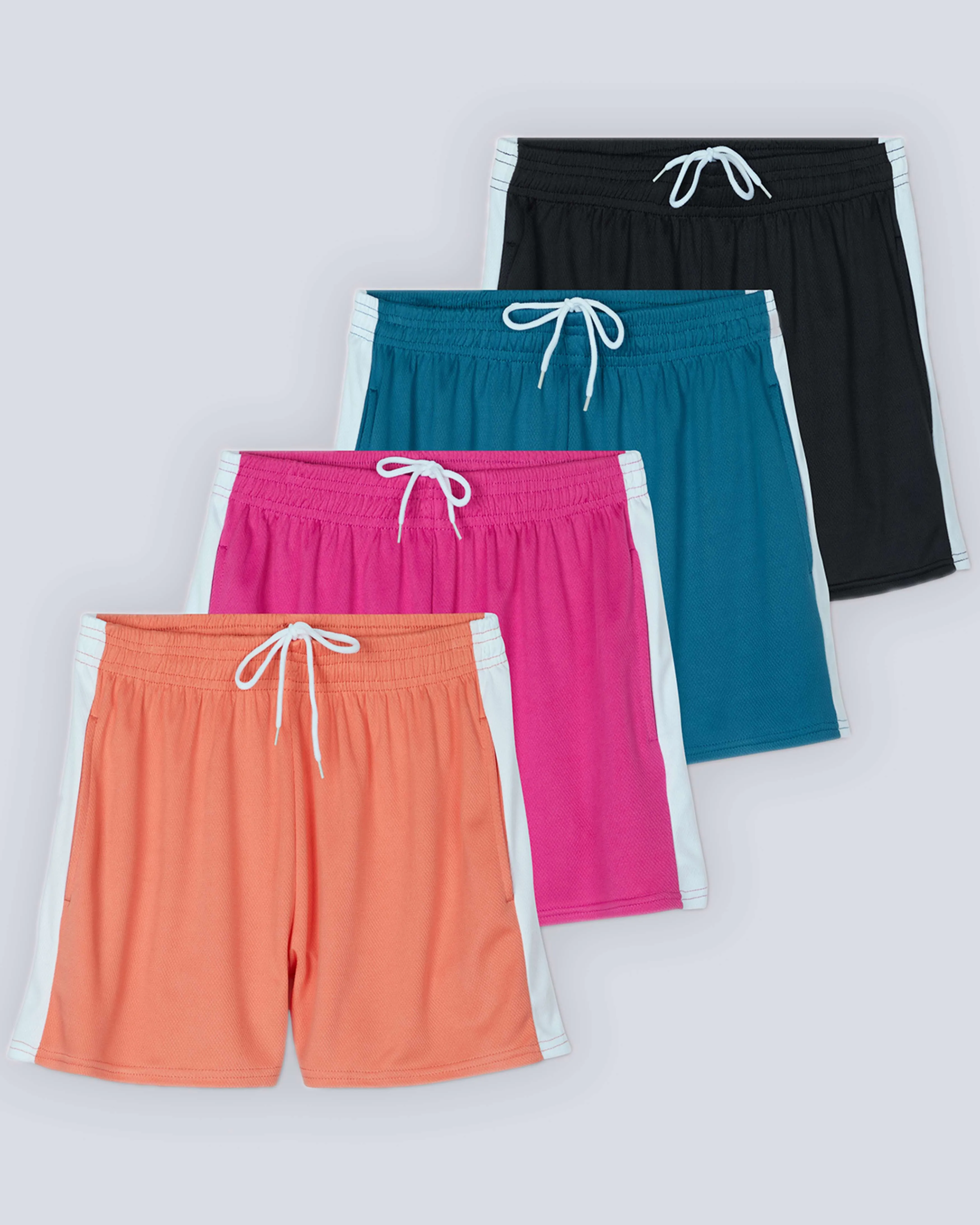 4 Pack: Womens Active Mesh Shorts