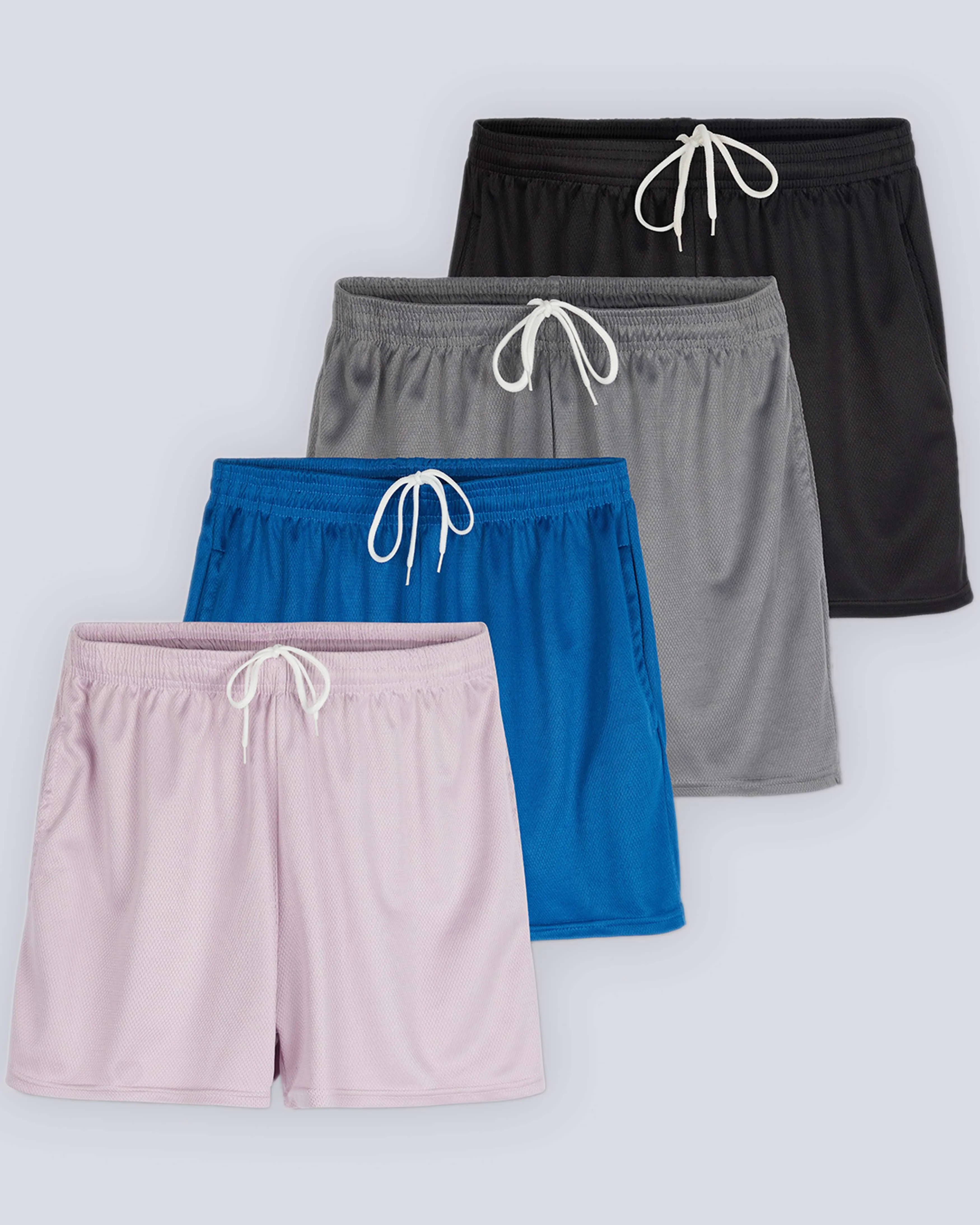 4 Pack: Womens Active Mesh Shorts