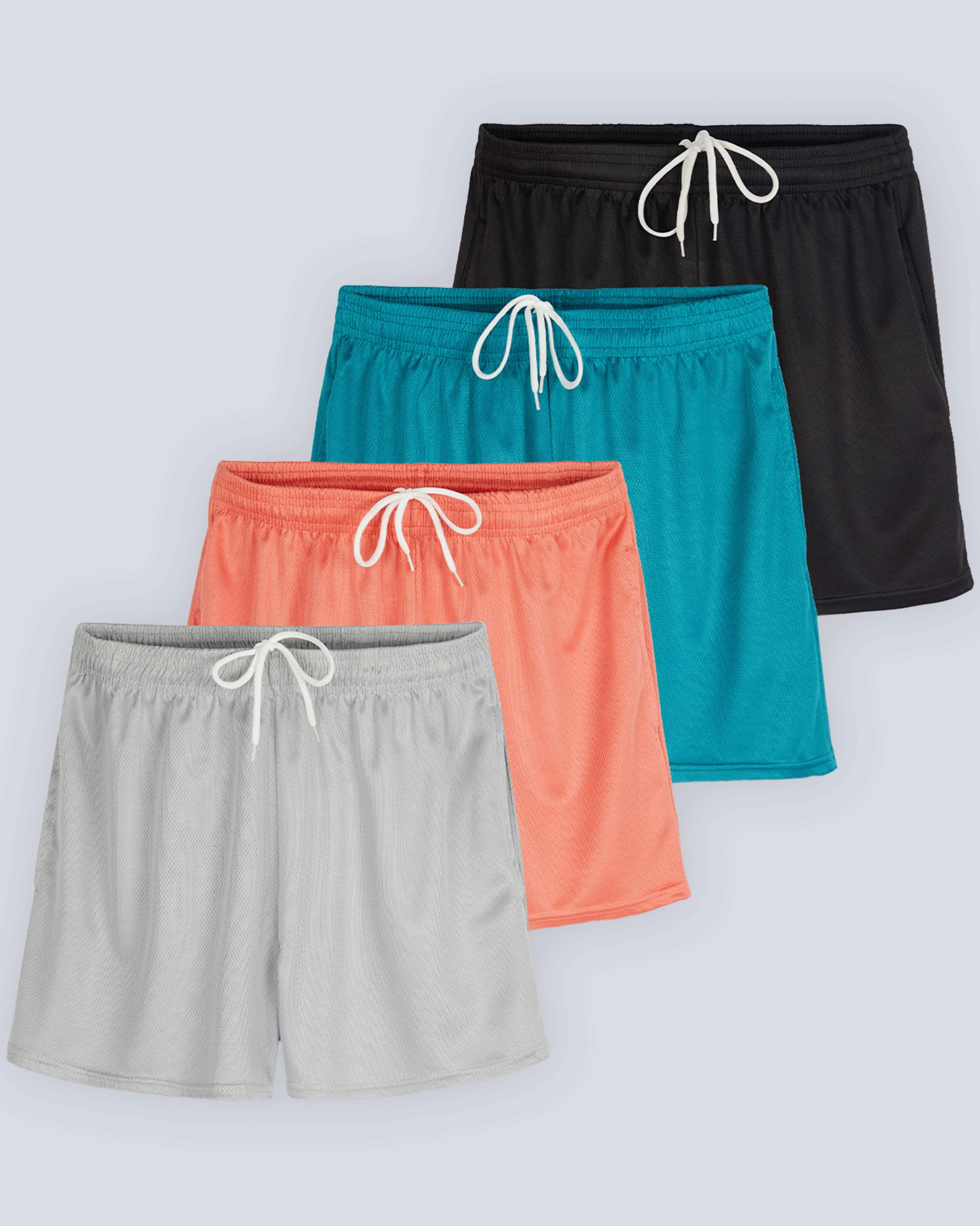 4 Pack: Womens Active Mesh Shorts