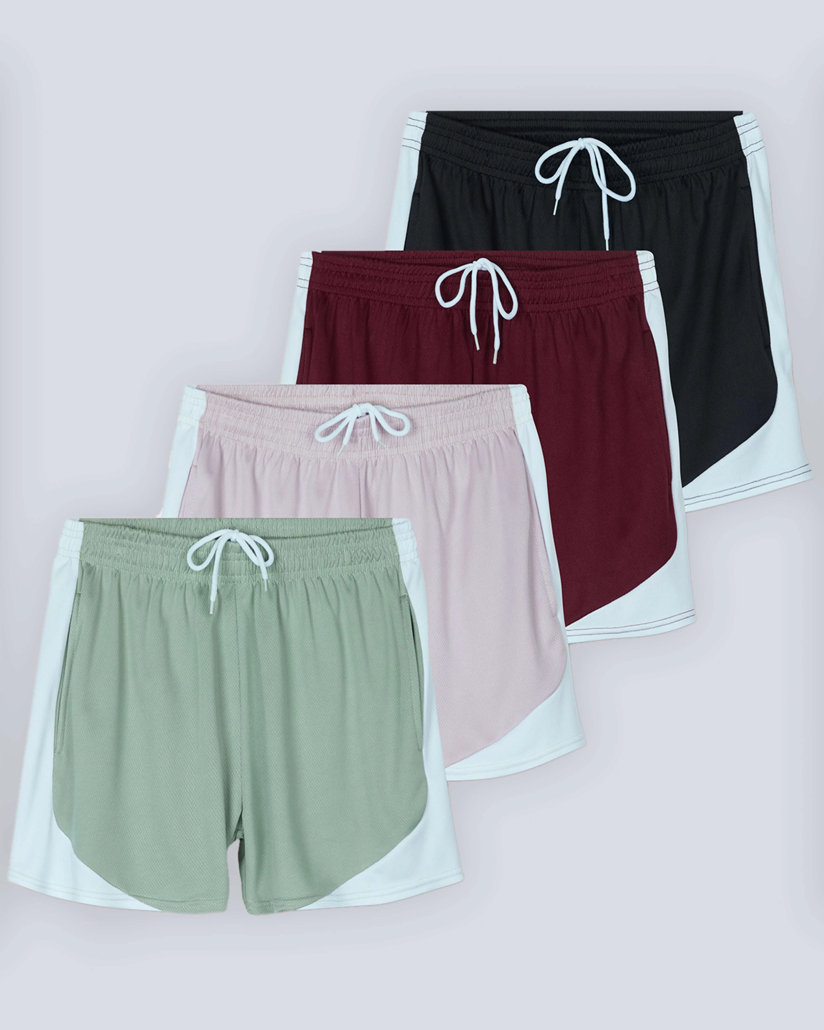 4 Pack: Womens Active Mesh Shorts