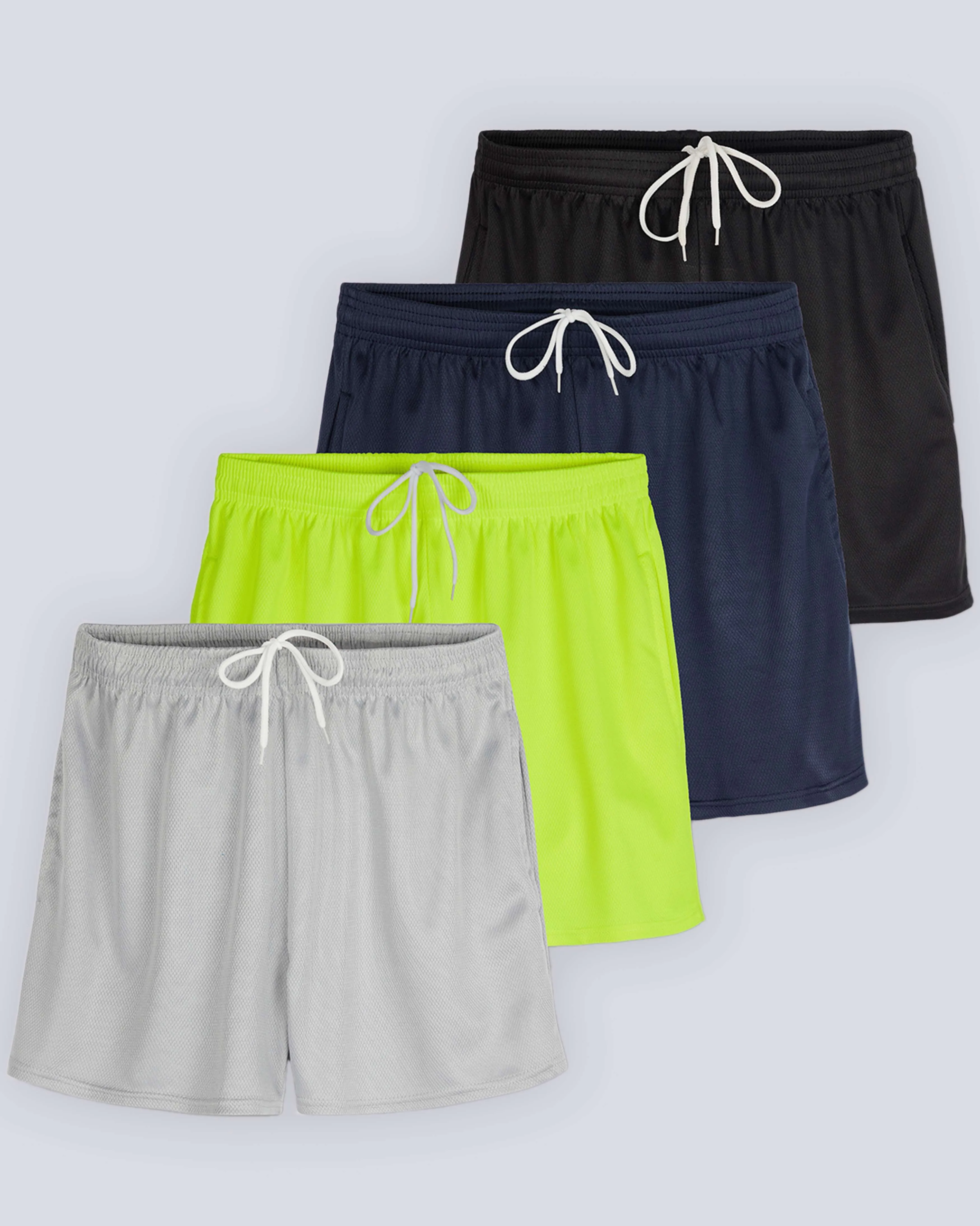 4 Pack: Womens Active Mesh Shorts