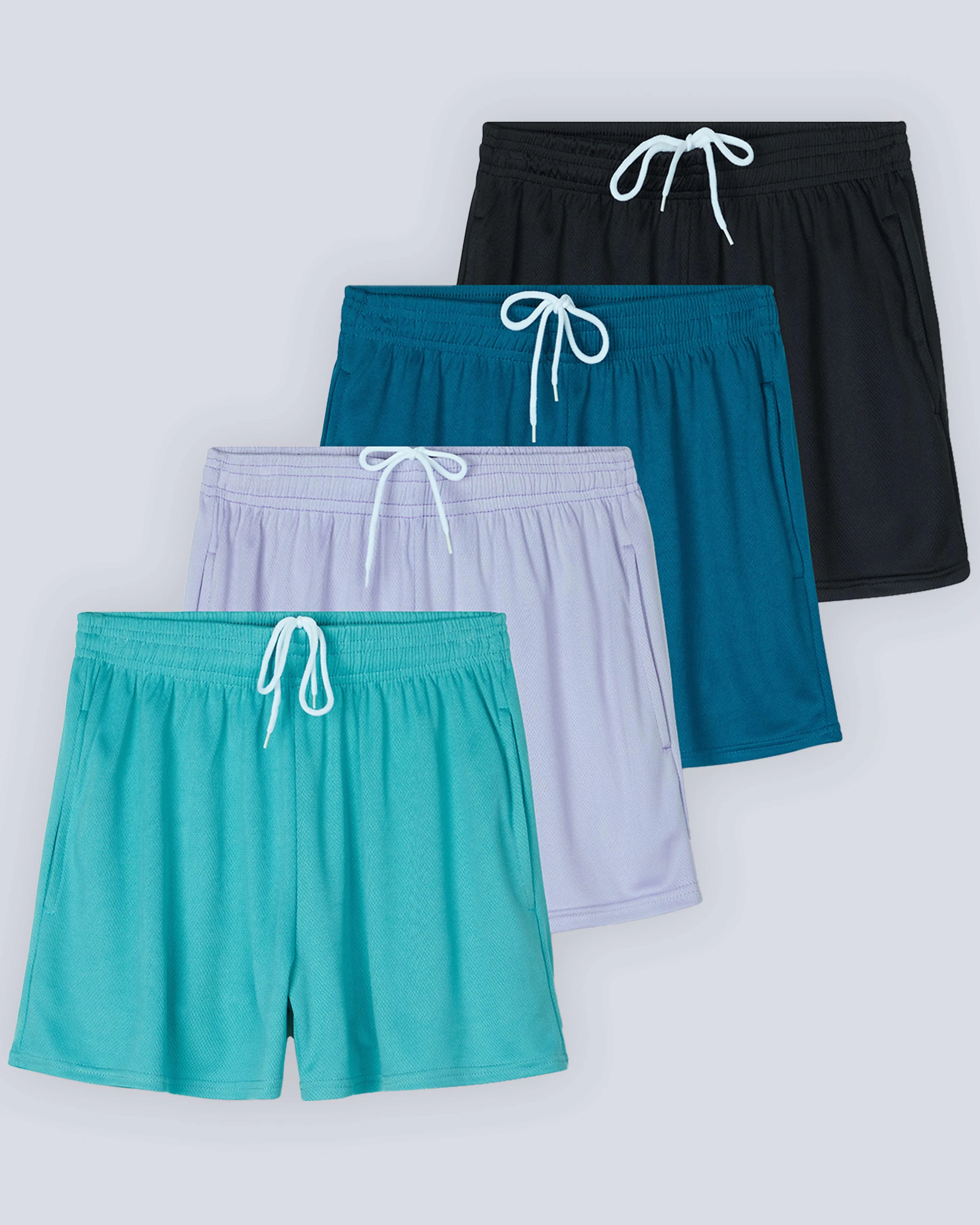 4 Pack: Womens Active Mesh Shorts