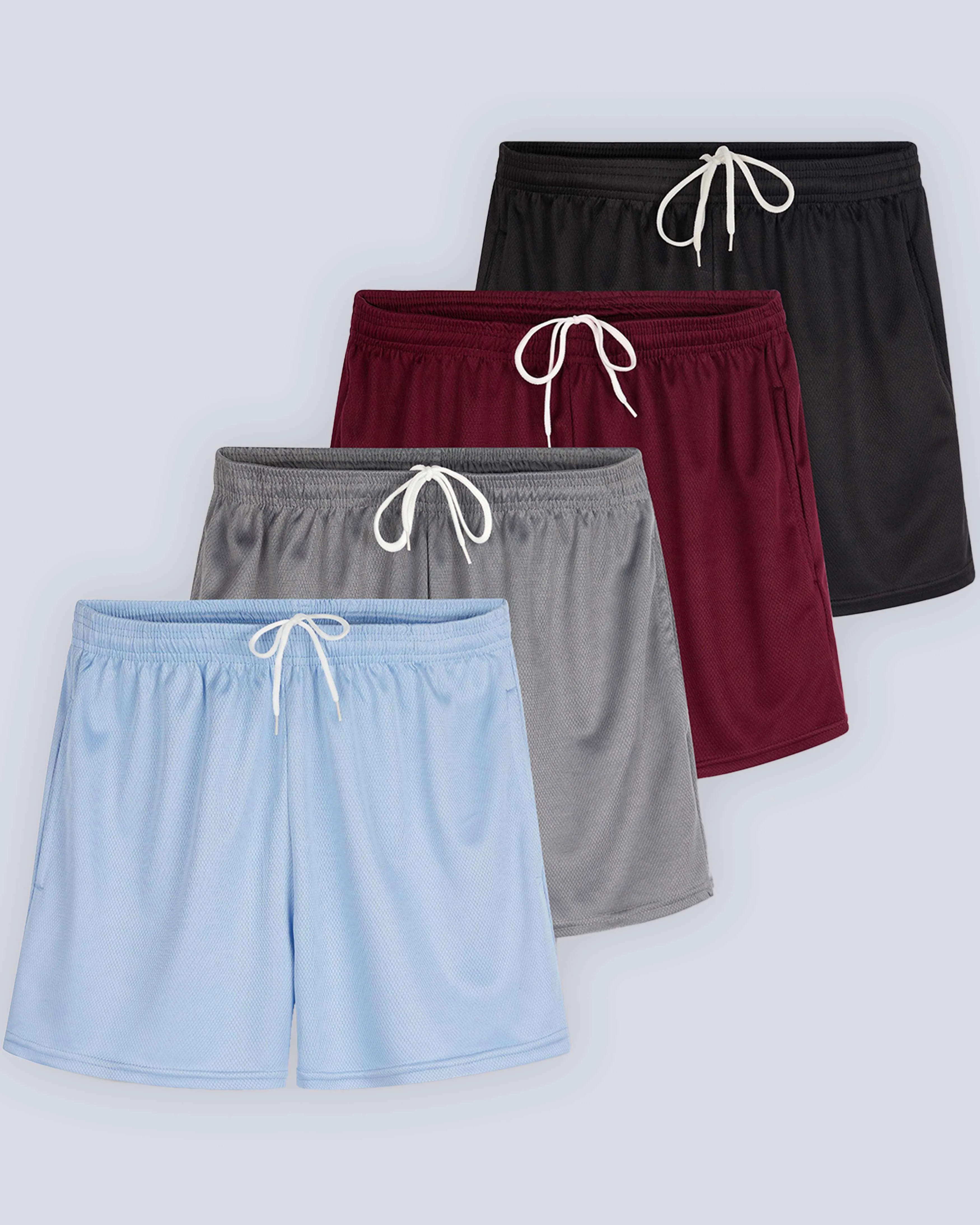 4 Pack: Womens Active Mesh Shorts