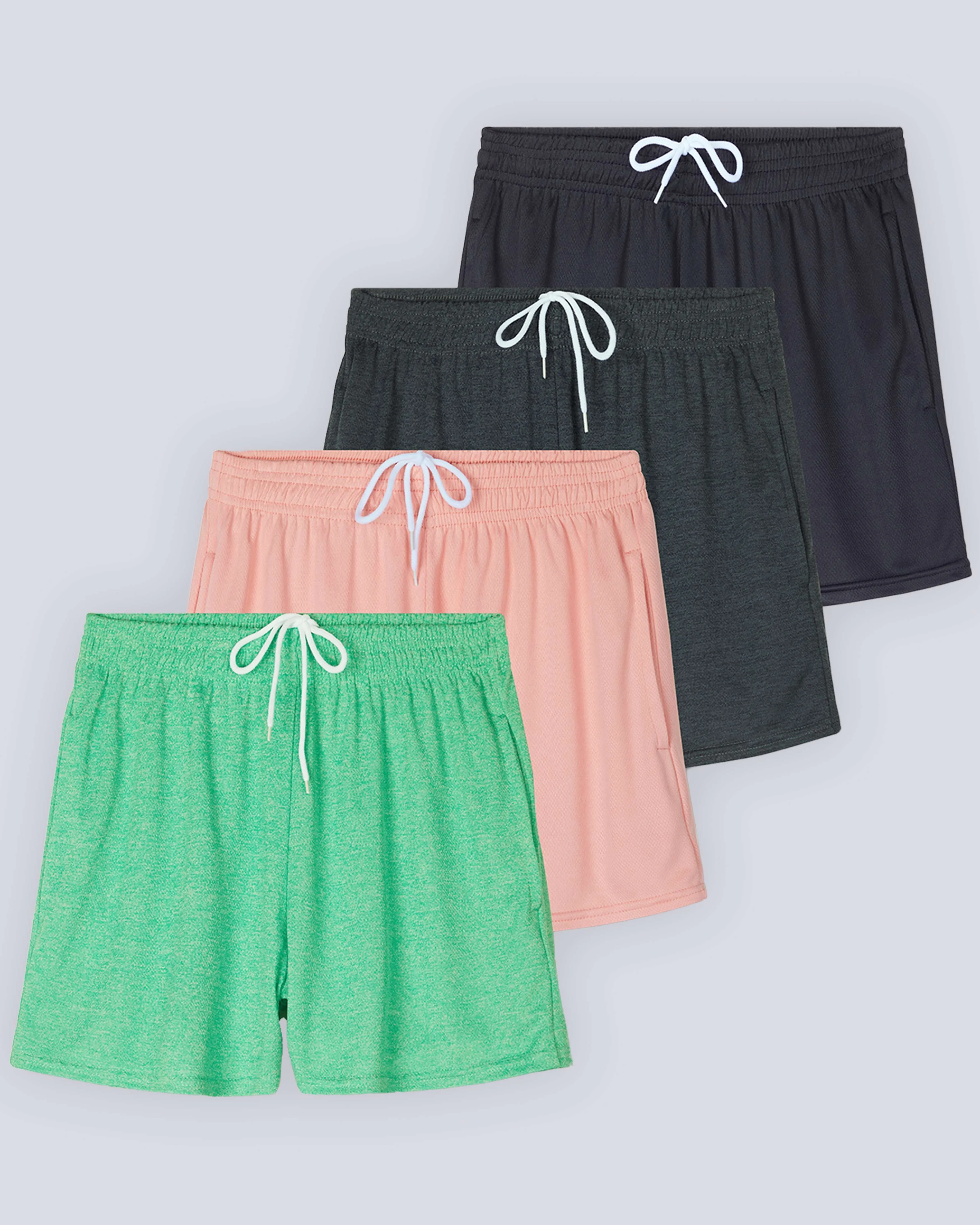 4 Pack: Womens Active Mesh Shorts