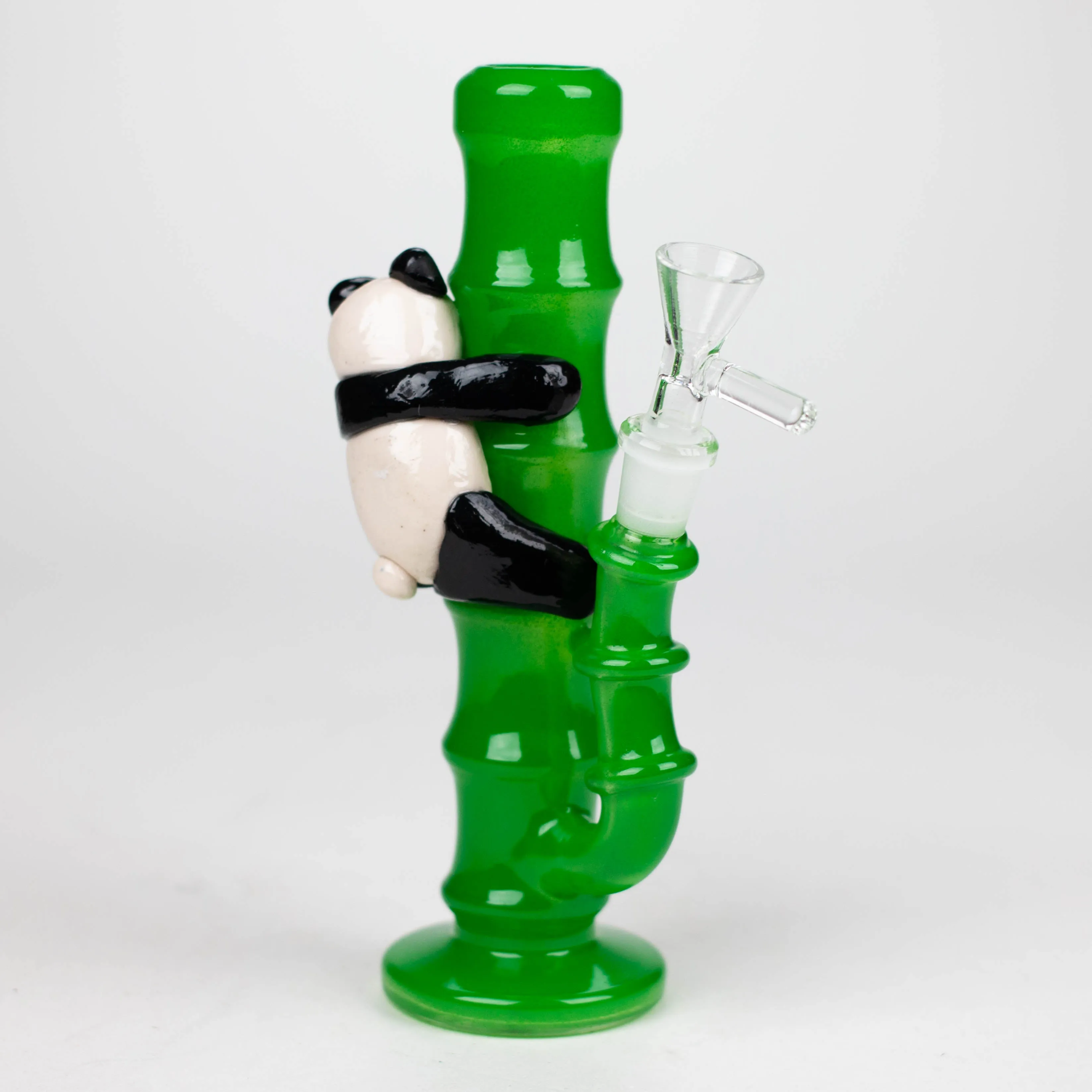 6.5" Glass Mini Bong With Panda Hanging Bamboo