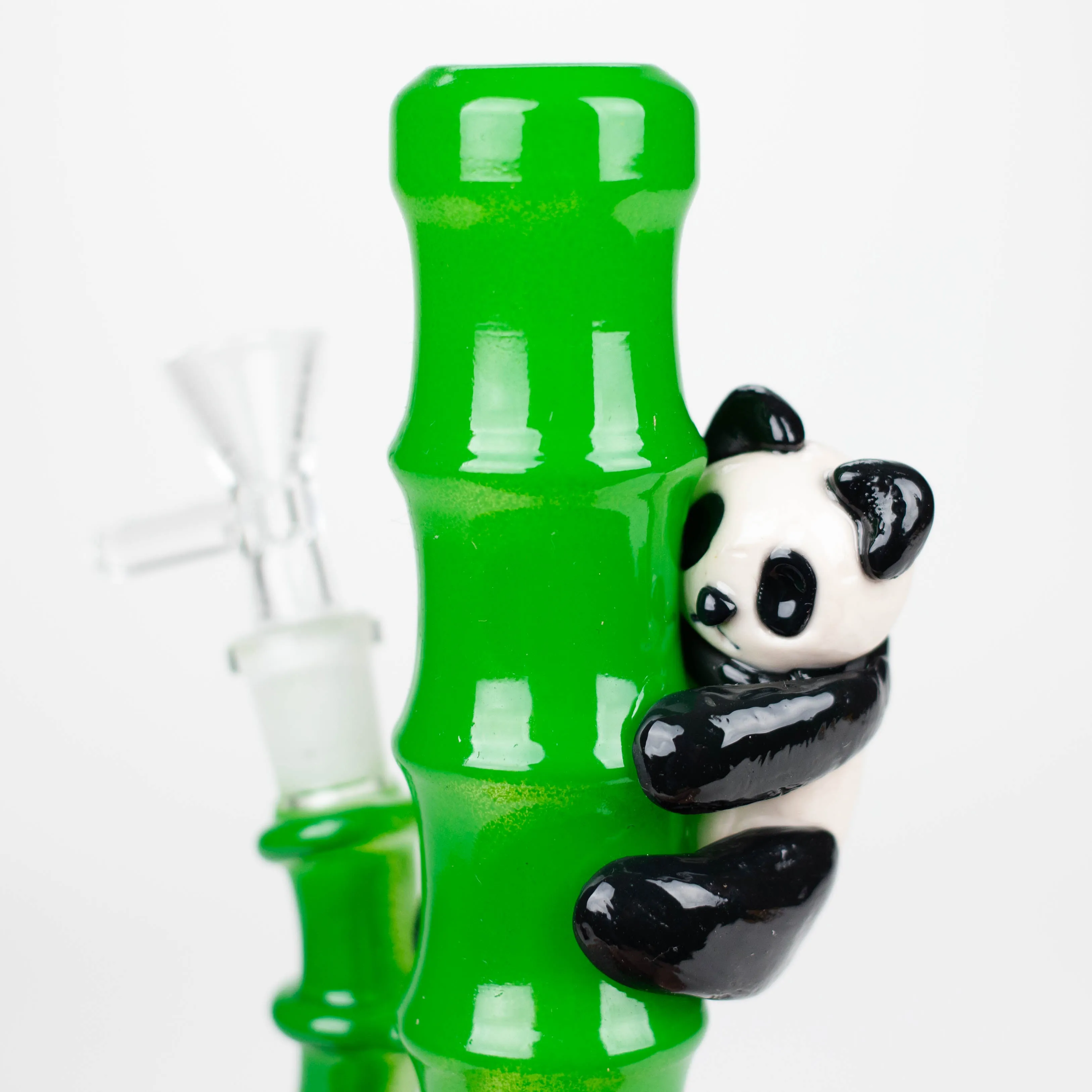 6.5" Glass Mini Bong With Panda Hanging Bamboo