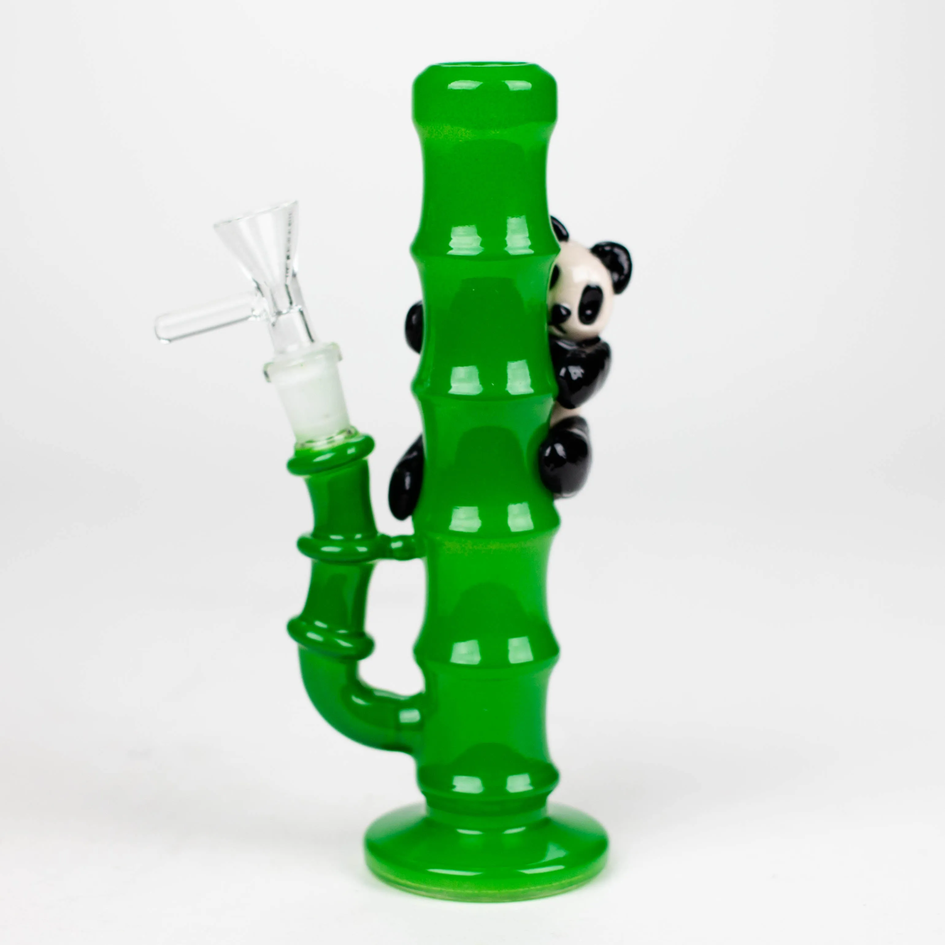 6.5" Glass Mini Bong With Panda Hanging Bamboo