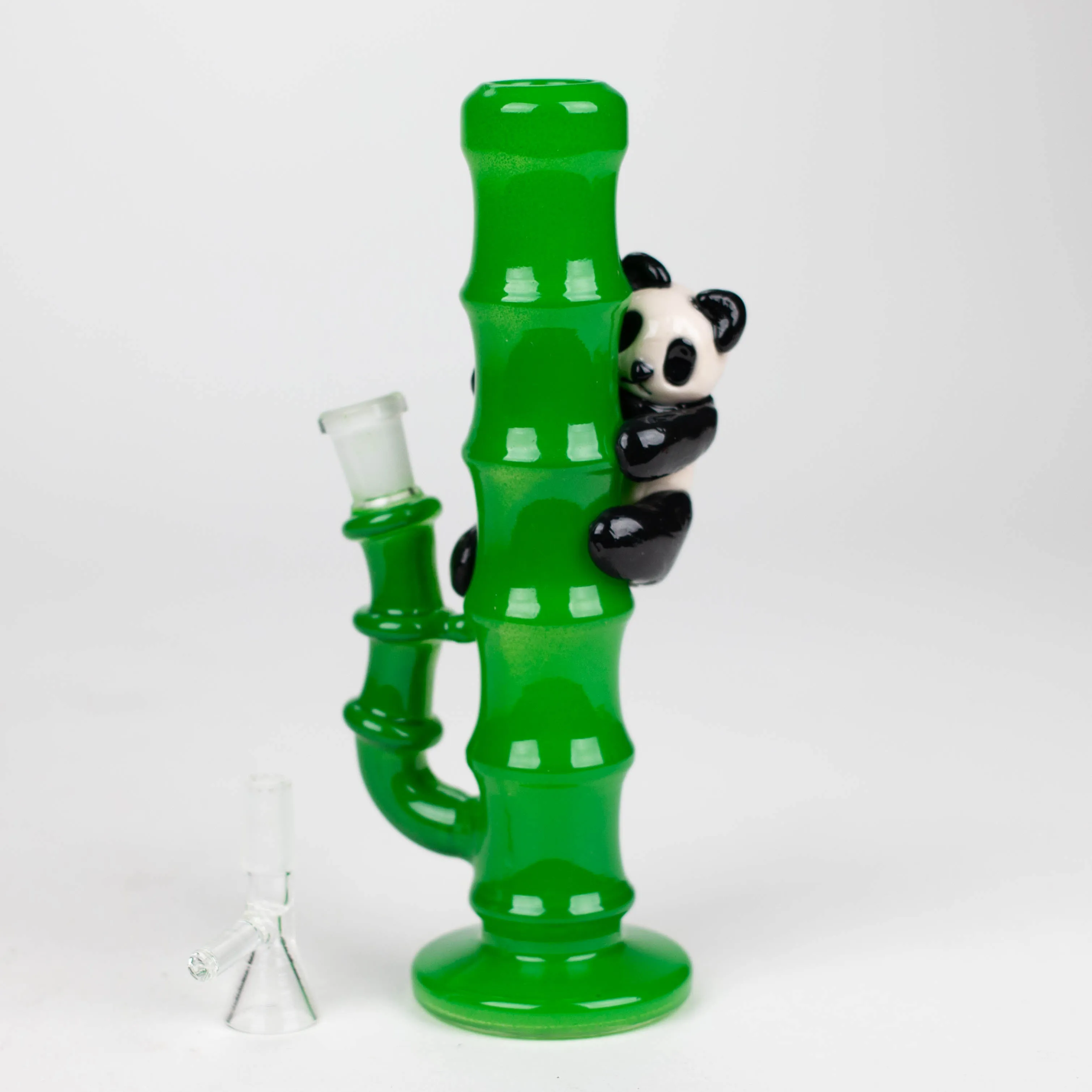 6.5" Glass Mini Bong With Panda Hanging Bamboo