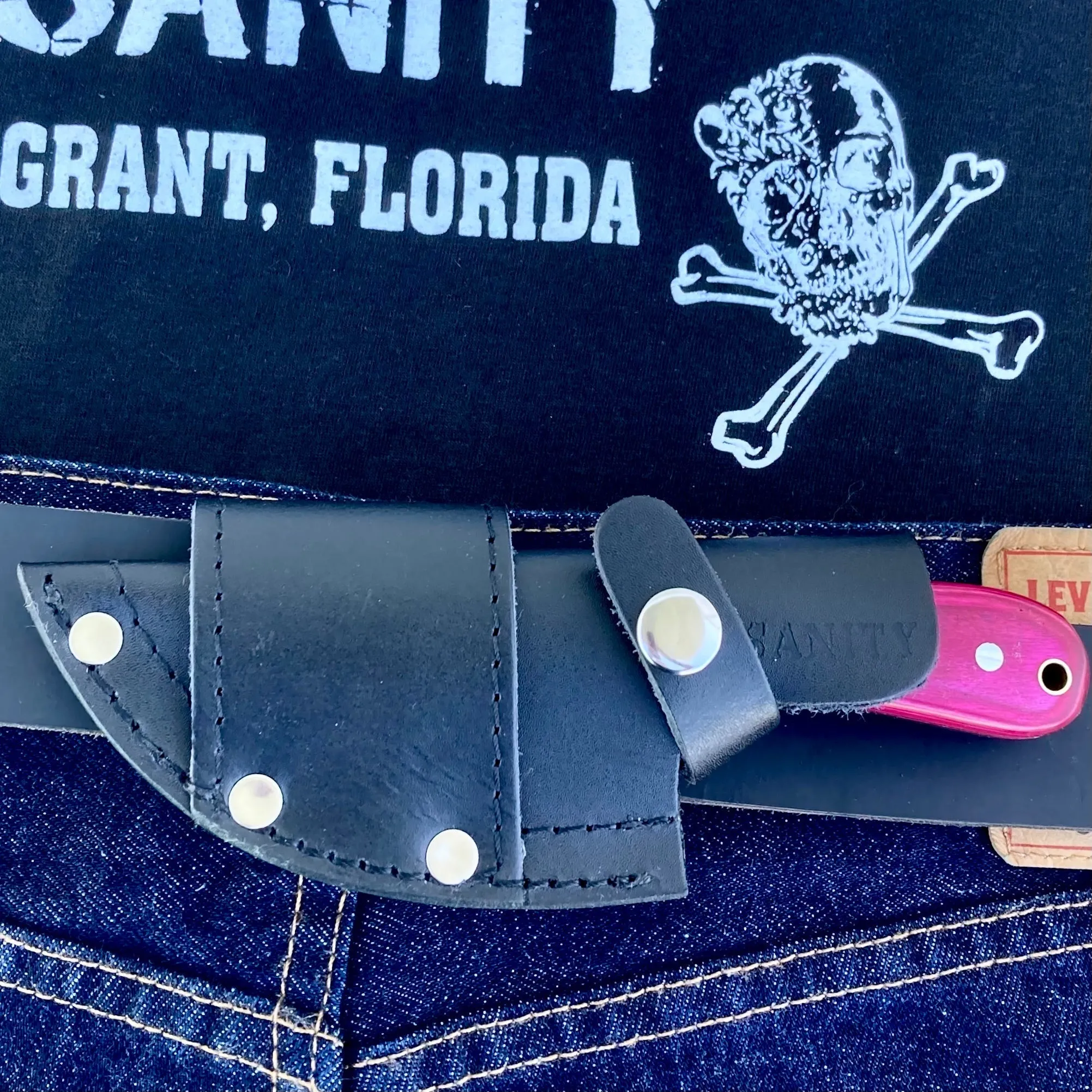 7” Jesse James - Pink Wood - Damascus - Horizontal & Vertical Carry - JJ020