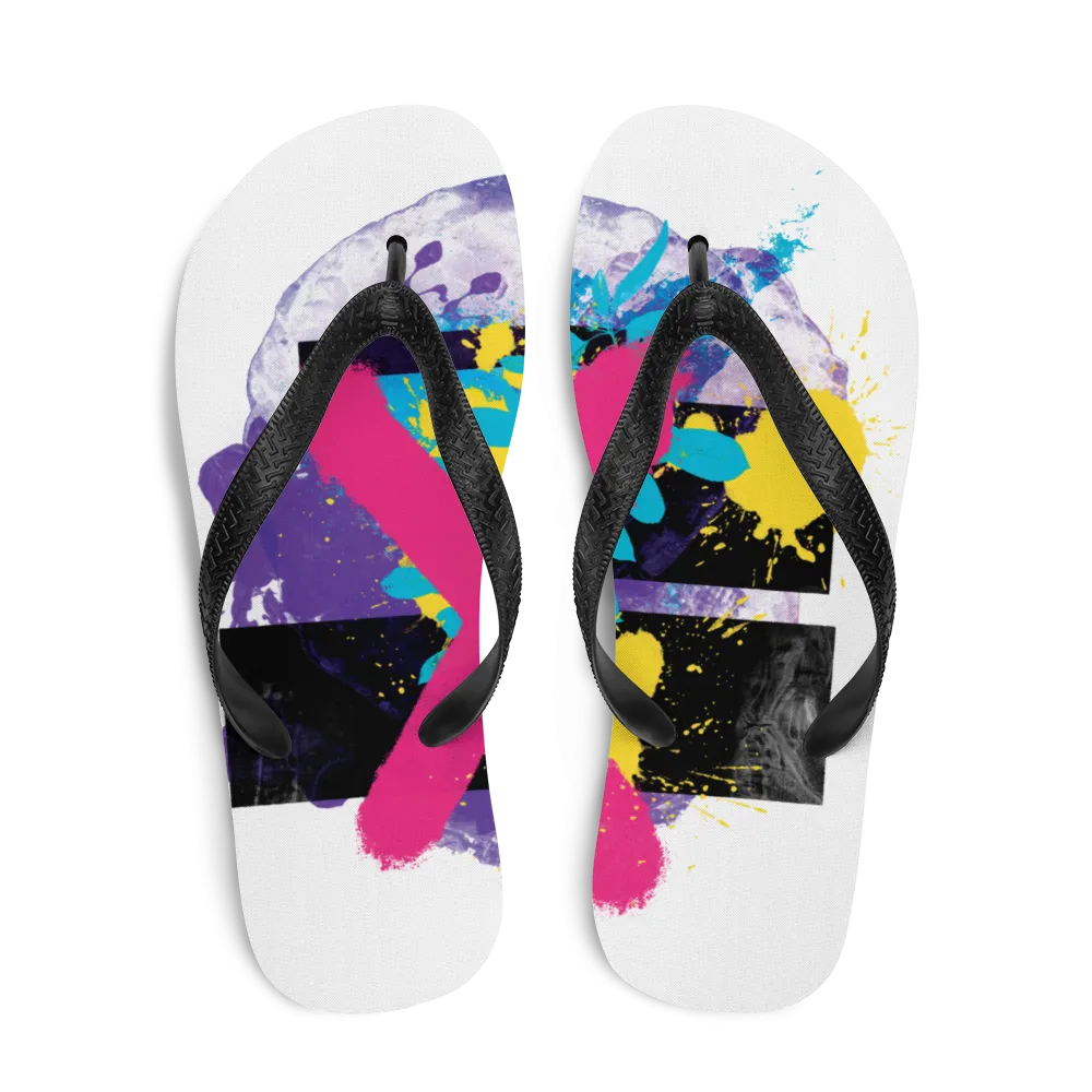 Abstract Series 01 Flip Flops White