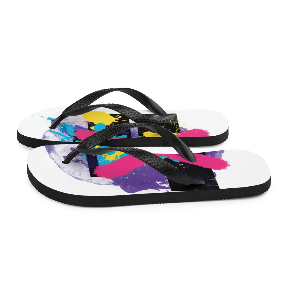 Abstract Series 01 Flip Flops White