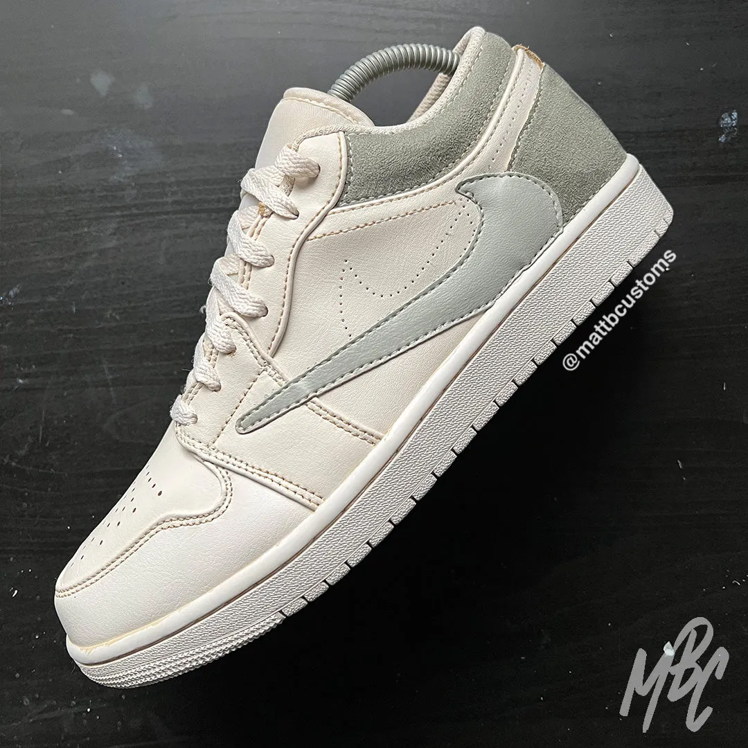 Aged Olive Reverse Swoosh - Jordan 1 Low Custom