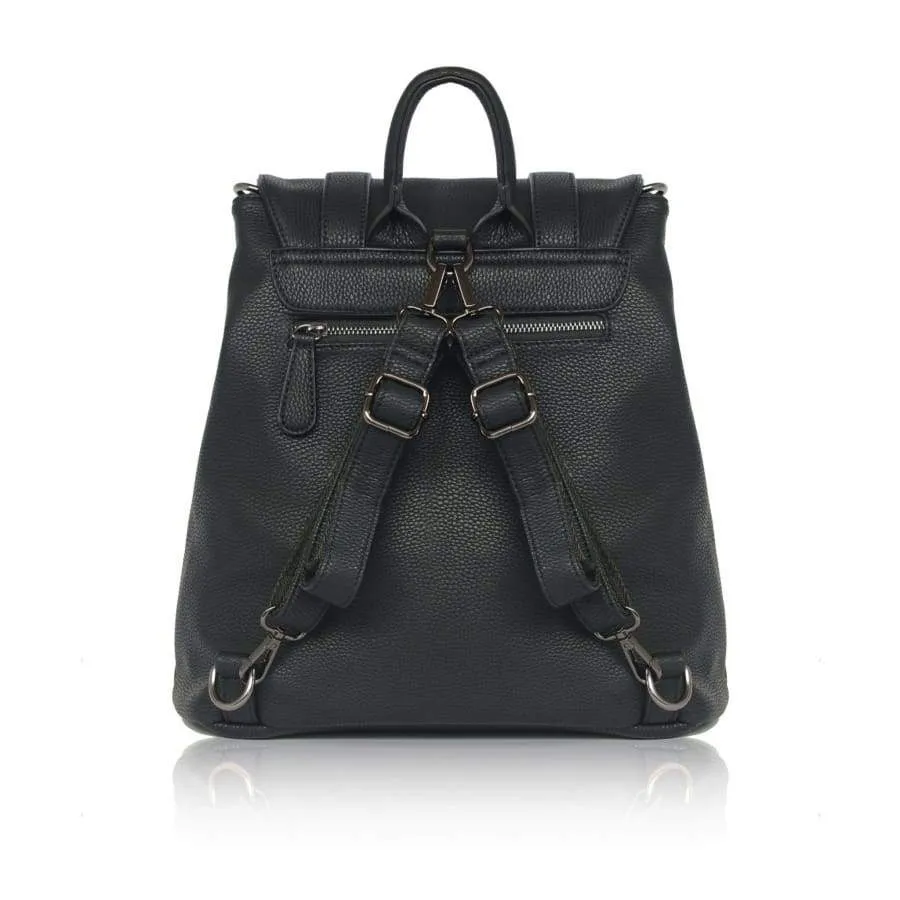 Agnes Vegan Leather Backpack | Black