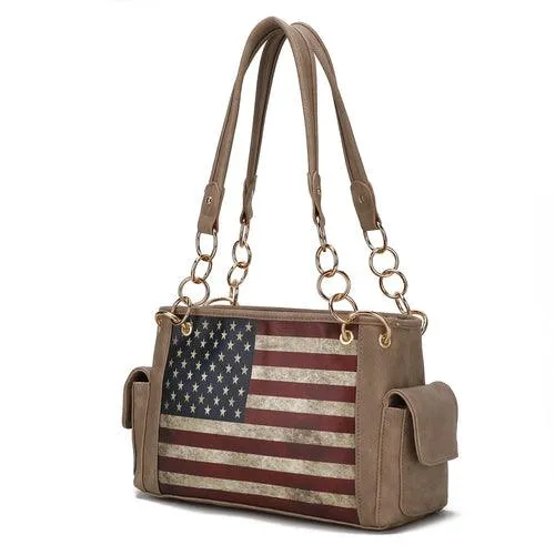 Alaina Vegan Leather Women’s Flag Shoulder Bag