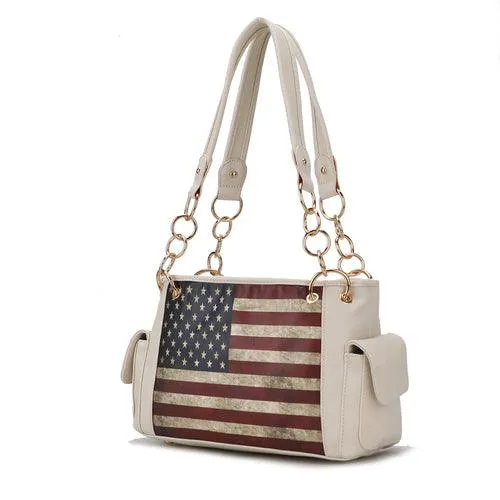 Alaina Vegan Leather Women’s Flag Shoulder Bag