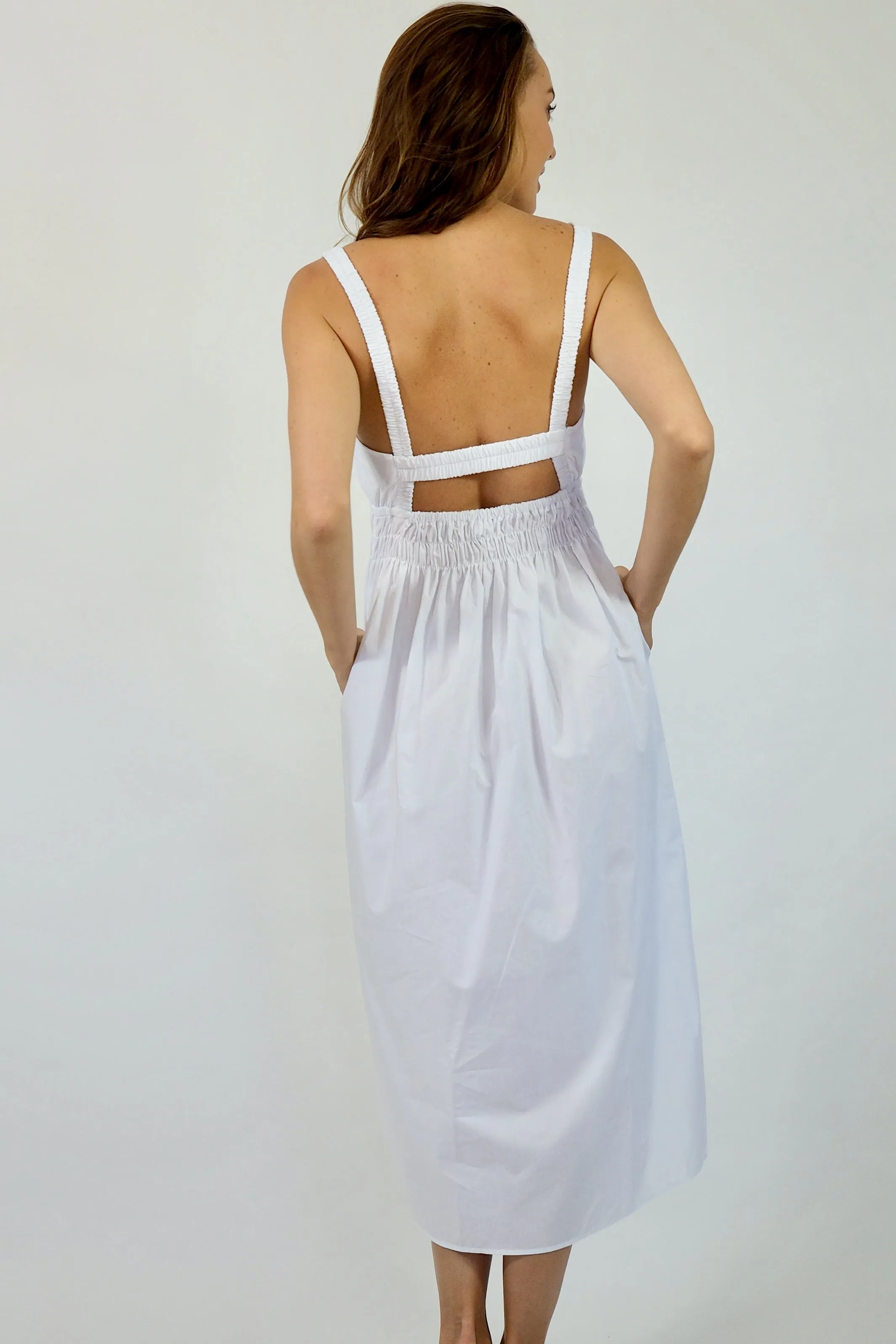 Alice Cut Out Midi Dress - White