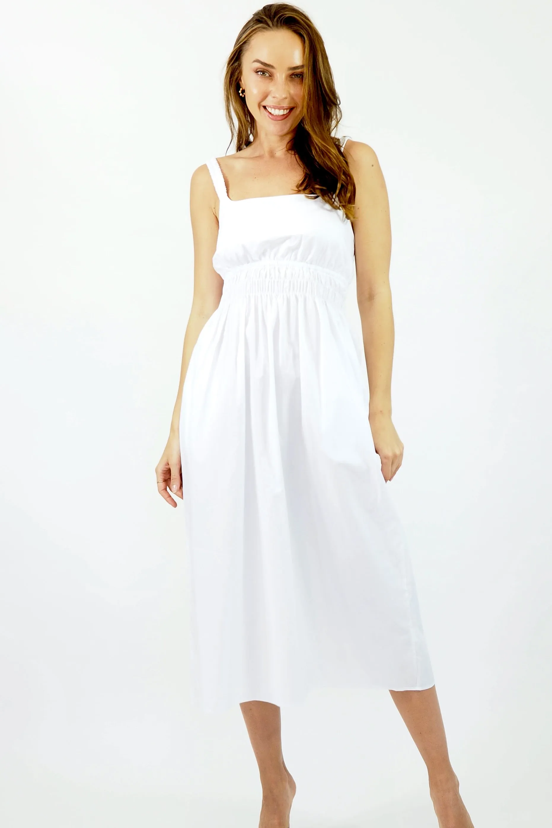 Alice Cut Out Midi Dress - White