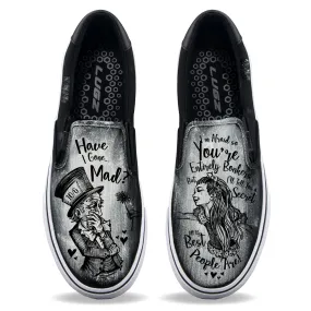 Alice in Wonderland-Have I gone Mad? Unisex Slip ons