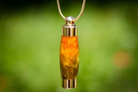 Amber Acrylic Keepsake Urn For Cremation Ash or Hair