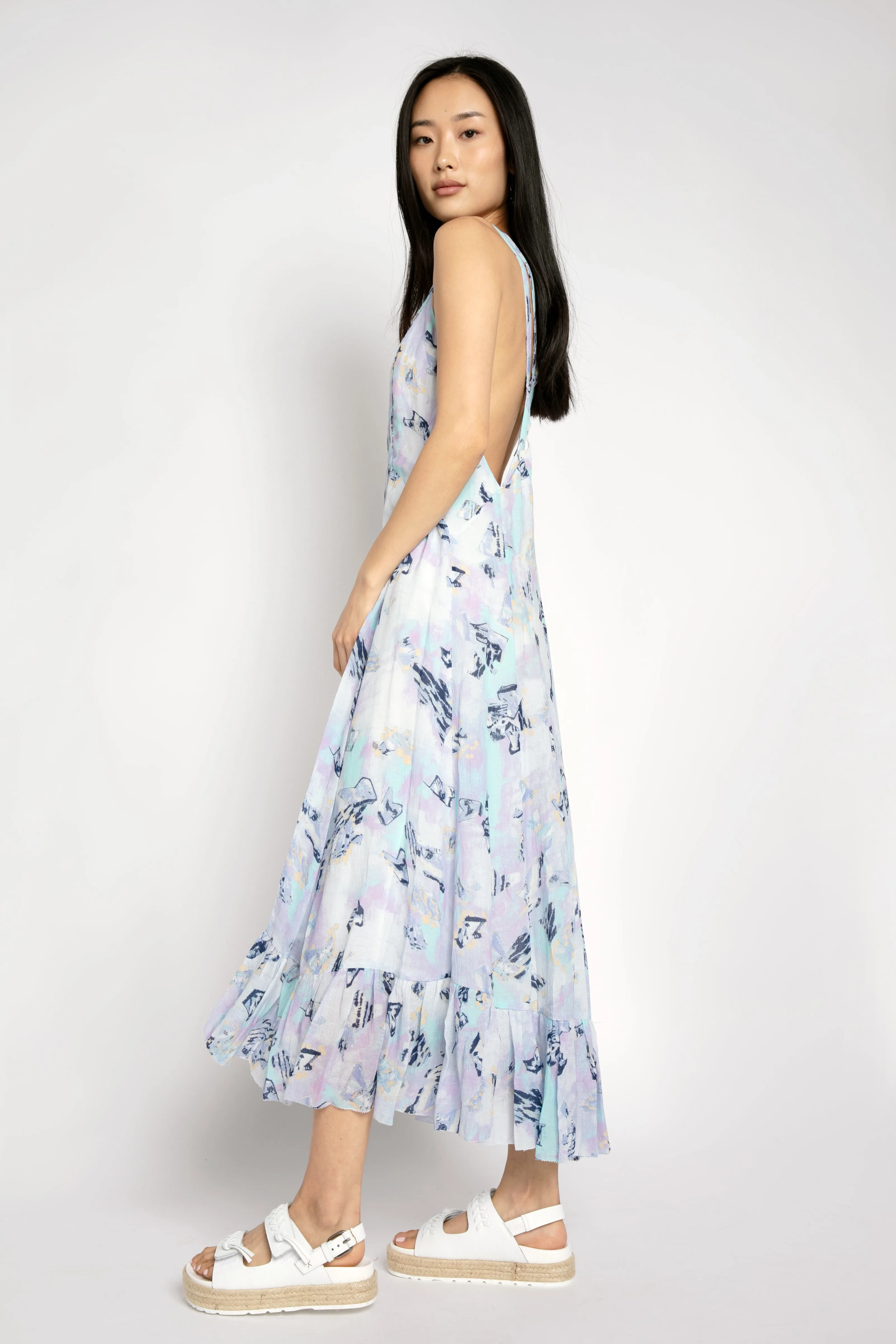 Andou Dress in Mixed Blue