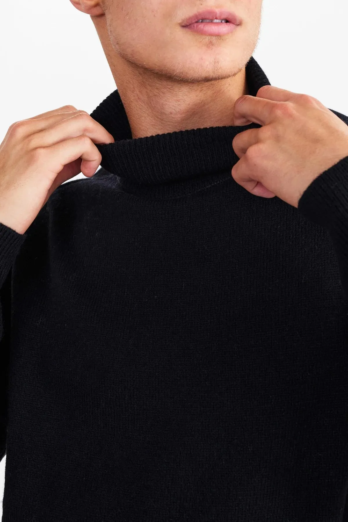 ANERKJENDT Aknico Solid Roll Neck - Caviar