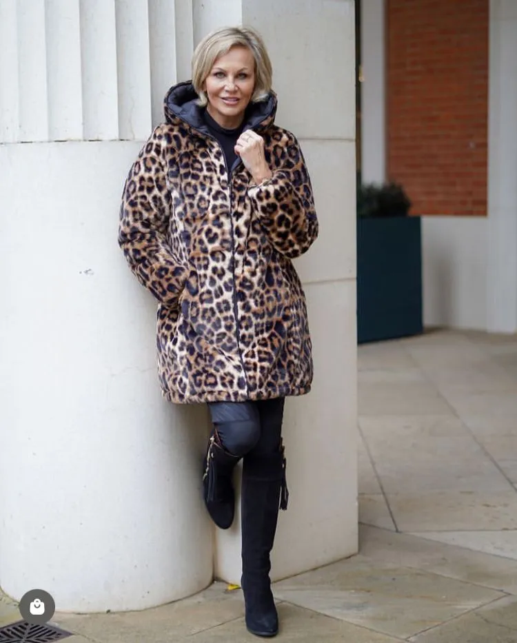 Animal Print Reversable Puffer Coat