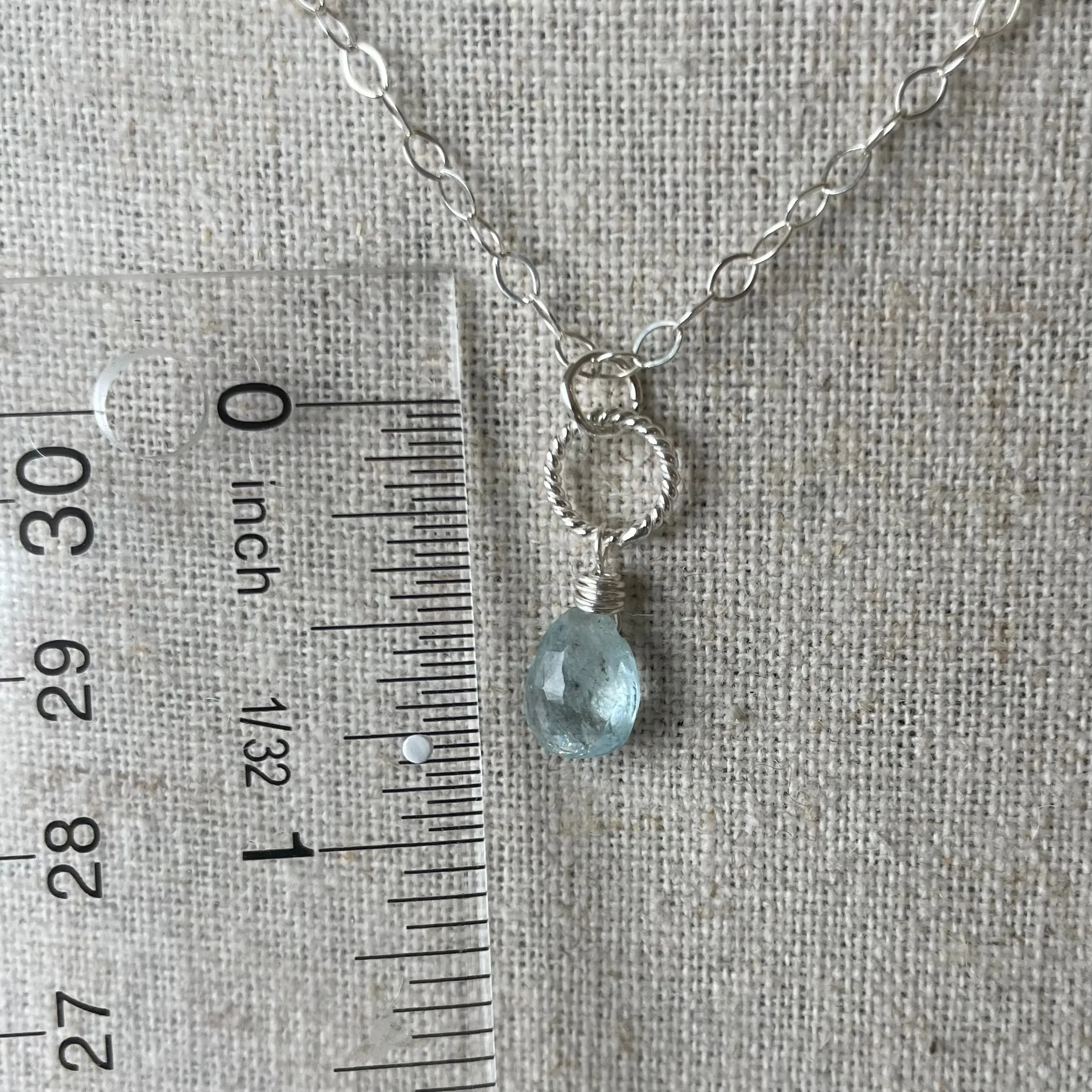 Aquamarine Hooplette Necklace, OOAK