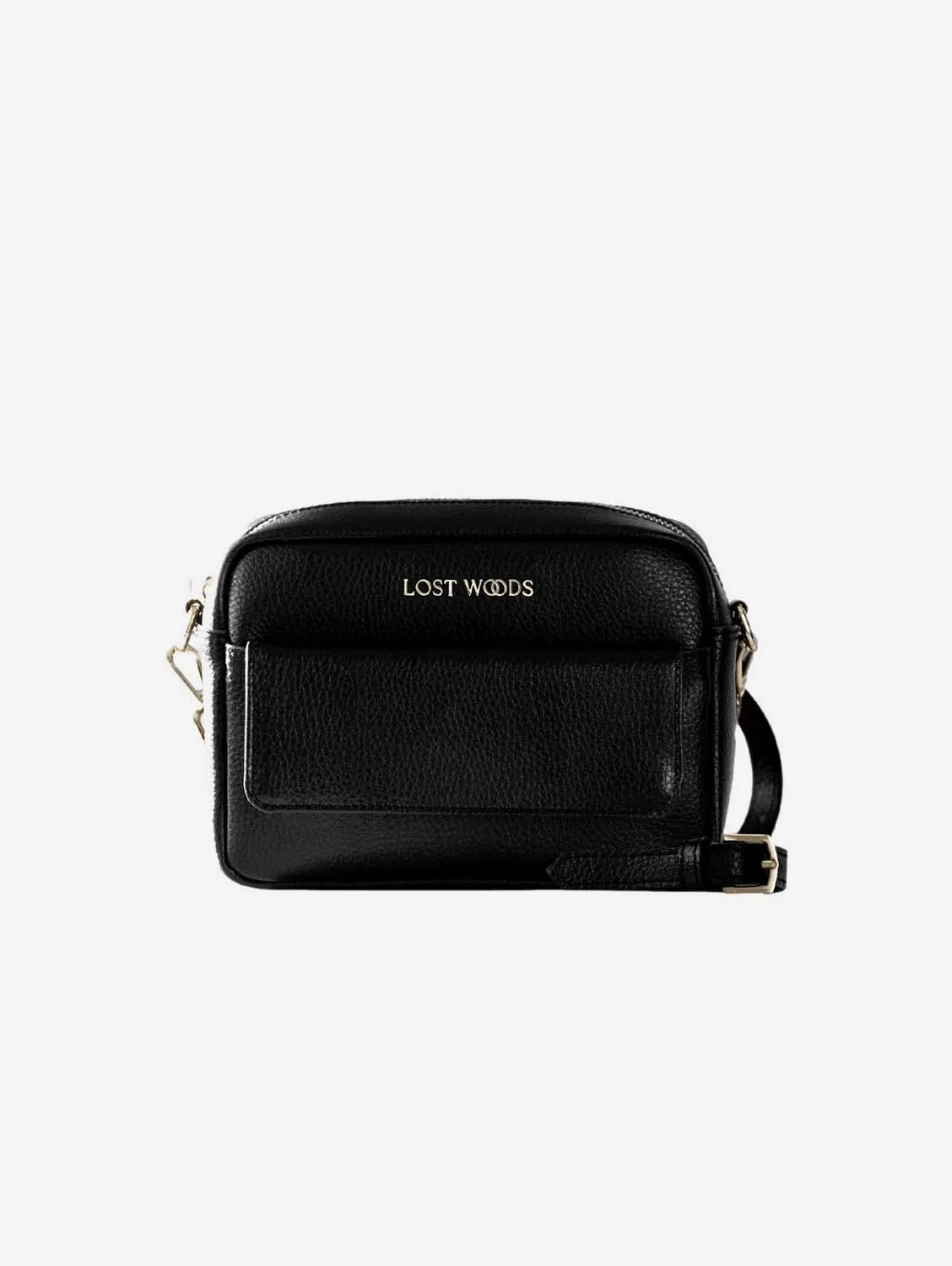 Aster MIRUM Leather Vegan Crossbody Bag | Black & Gold