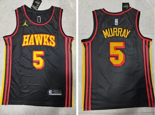 Atlanta Hawks #5 Dejounte Murray 2022-23 Jersey Black