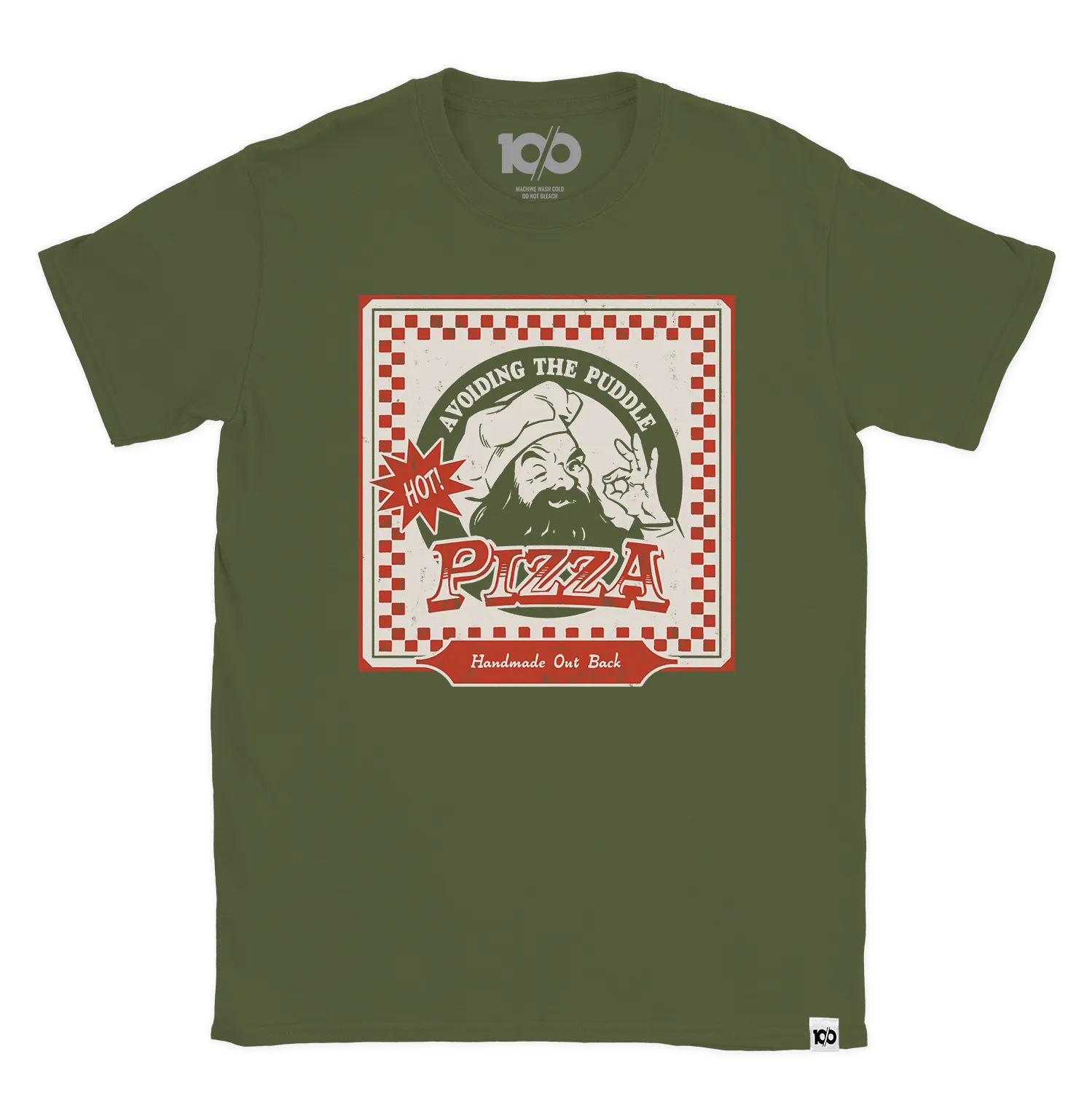 AVOIDING THE PUDDLE 'ATP Pizza' T-Shirt - Green