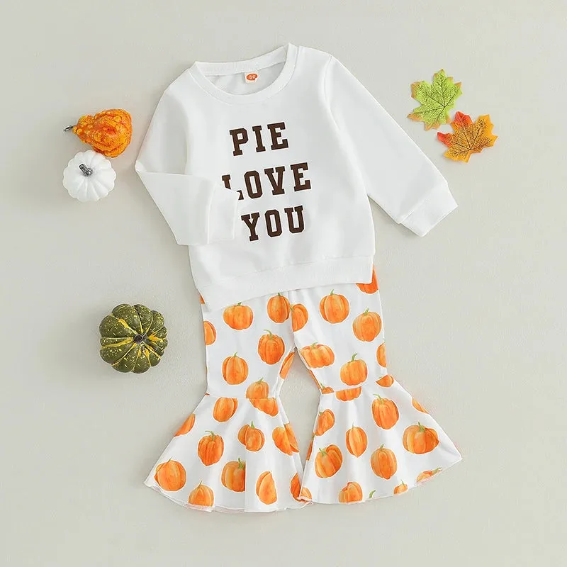 BABY PIE PIE PIE Y2K Thanksgiving Girls Bell Bottom Outfit