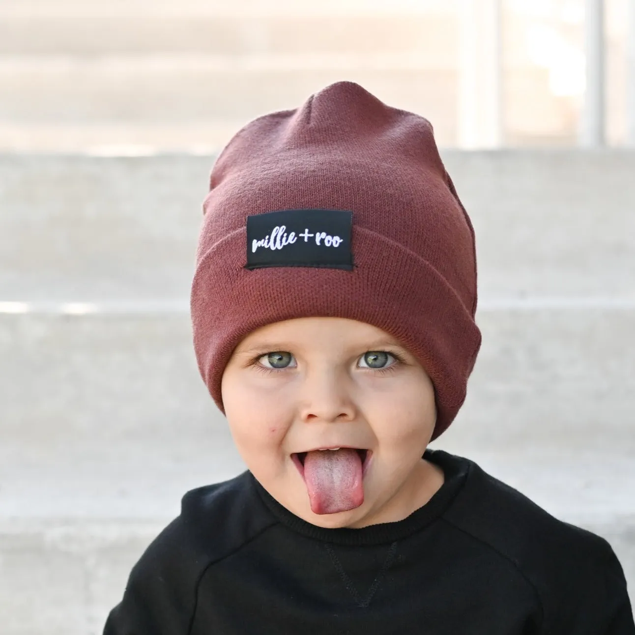 BAMBOO CUFF BEANIE- Oxblood