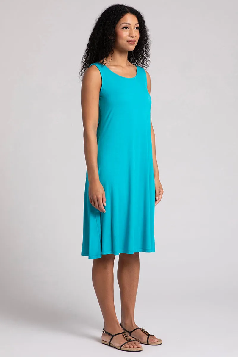 Bamboo Tank Dress Short | Turquoise