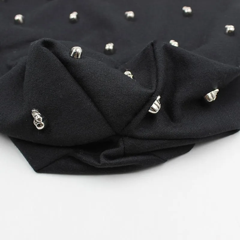 Beanie or Bonnet with Skulls and Hoop