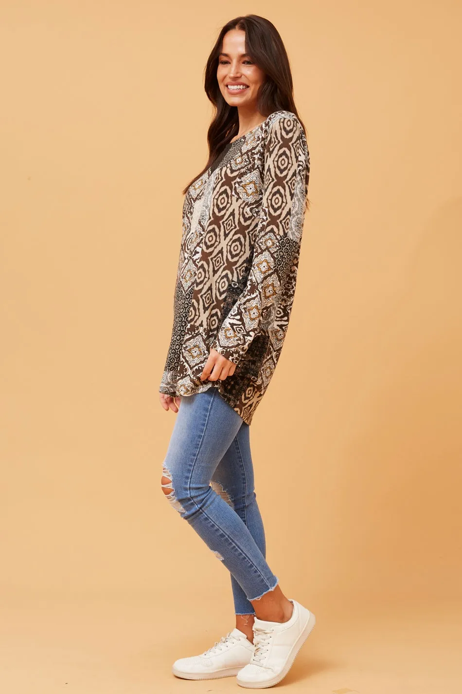 BEAU BOHO PRINT TOP