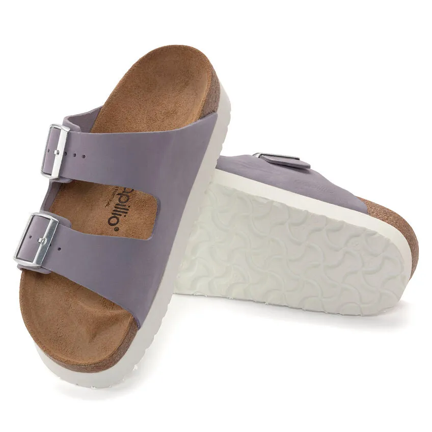 Birkenstock Women's Arizona Platform Nubuck Leather (Purple Fog)