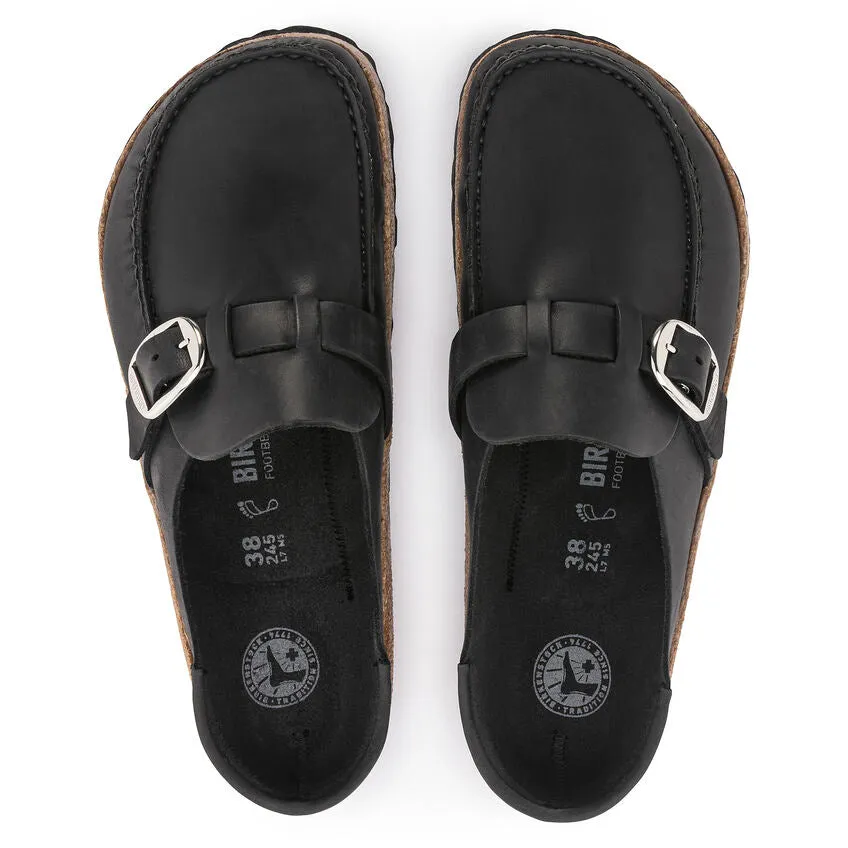 Birkenstock Women's Buckley Oiled Leather (Black - Narrow Fit)